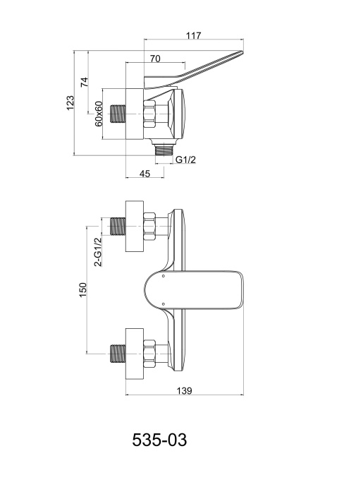 Смеситель Cersanit Odra 63052 - 4
