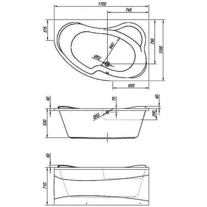 Ванна акриловая Kolpa San Lulu 170х110 L белый 597360 - 2