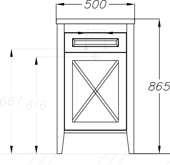 Тумба с раковиной Opadiris Палермо 50 R белая матовая - 3
