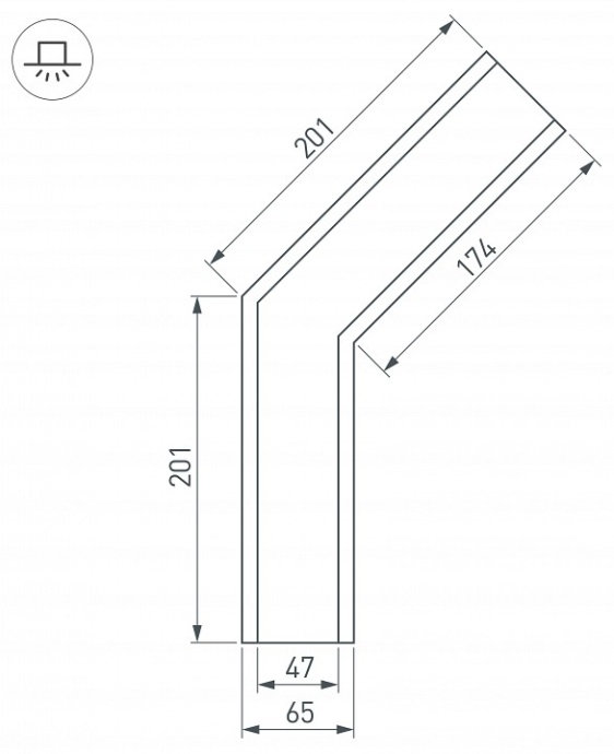 Коннектор угловой Arlight SL-Linia65-F-135 030123 - 1