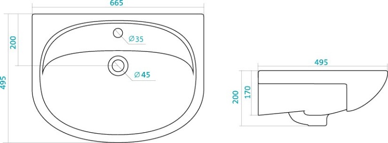 Тумба с раковиной Style Line Ирис 65 белая - 10