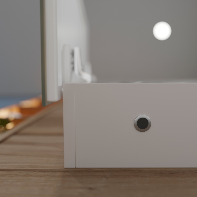 Зеркало-шкаф STWORKI Стокгольм МВК082 80, с подсветкой, прямоугольное, белое, в стиле лофт, навесное - 9