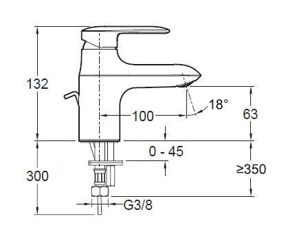 Смеситель Jacob Delafon Kumin E99980-CP для раковины - 1