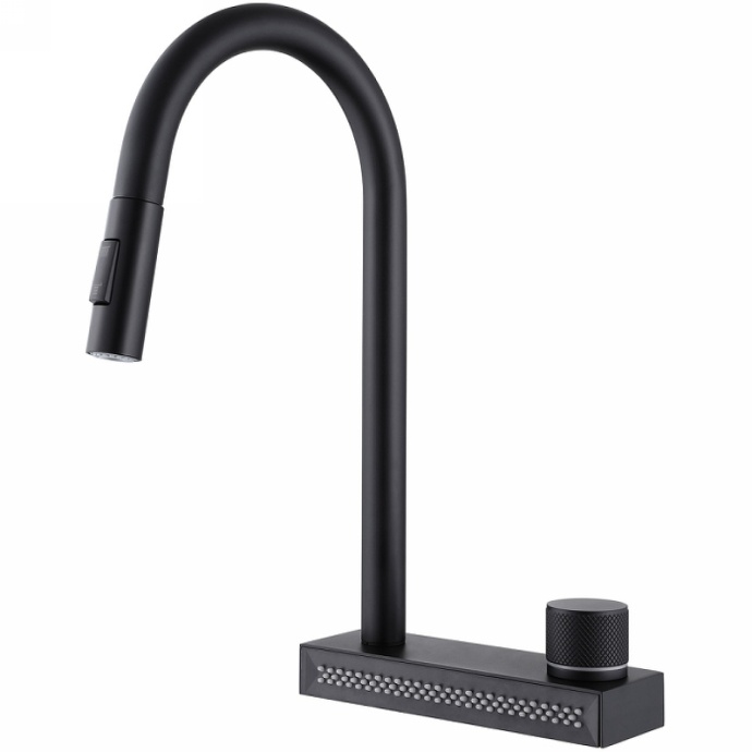 Смеситель для кухни Abber Wasser Kreis черный матовый AF8114B - 0