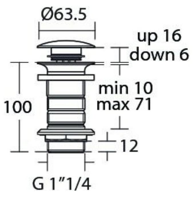Донный клапан Ideal Standard черный матовый E1483XG - 1