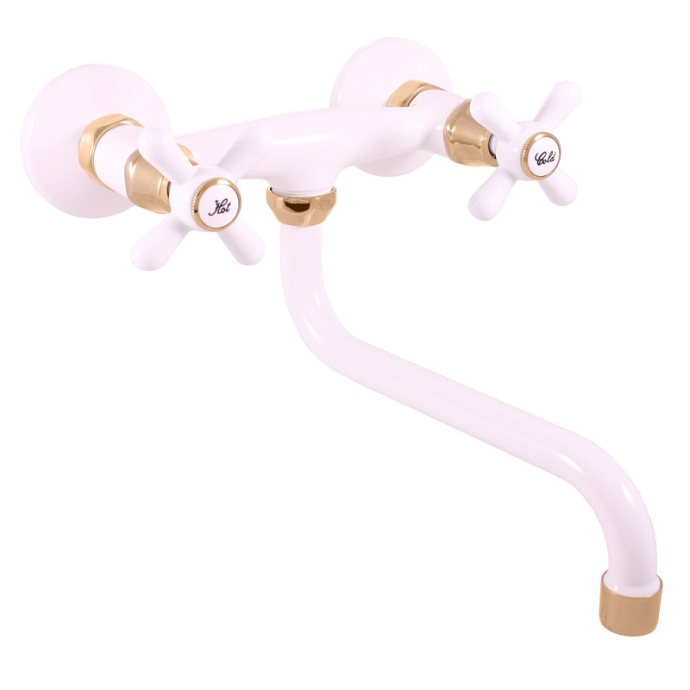 Смеситель для кухни Rav Slezak Morava retro белый - золото MK101.5/21BZ - 0