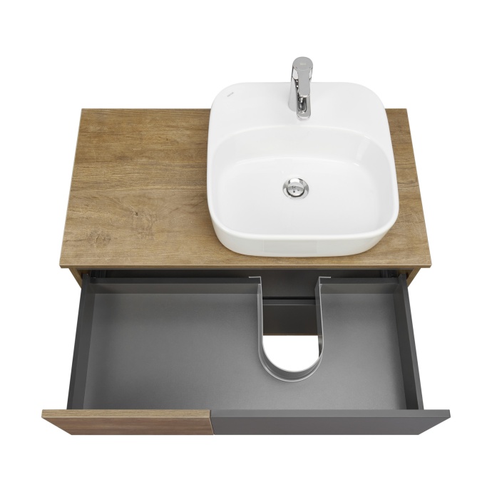 Тумба под раковину Aquaton Терра 85 светлое дерево-серый 1A247201TEKA0 - 9