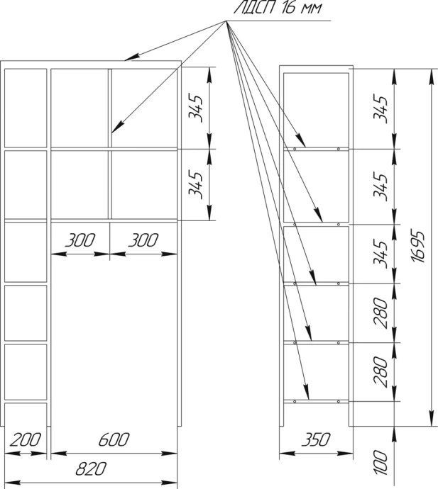 Шкаф Sanflor Лофт 170х86 черный муар  С08089 - 4