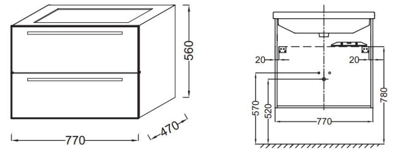 Тумба под раковину Jacob Delafon Struktura 77 см  EB1285-N18 - 1