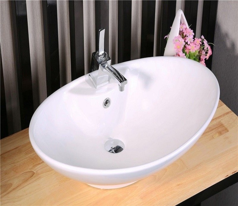 Раковина накладная CeramaLux N 66.5 см белый  7025 - 1