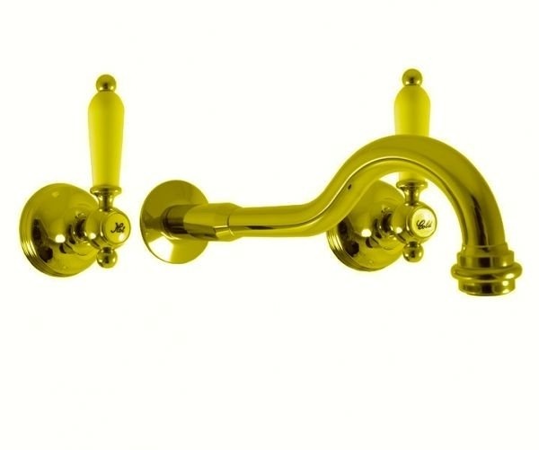 MK531Z MORAVA RETRO - смеситель для умывальника настенный, ЦВЕТ ЗОЛОТО - 0