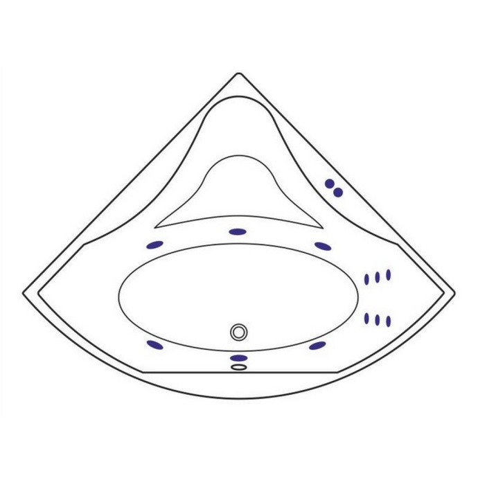 Ванна акриловая Excellent Glamour Line 150х150 с гидромассажем белый - бронза WAEX.GLA15.LINE.BR - 6