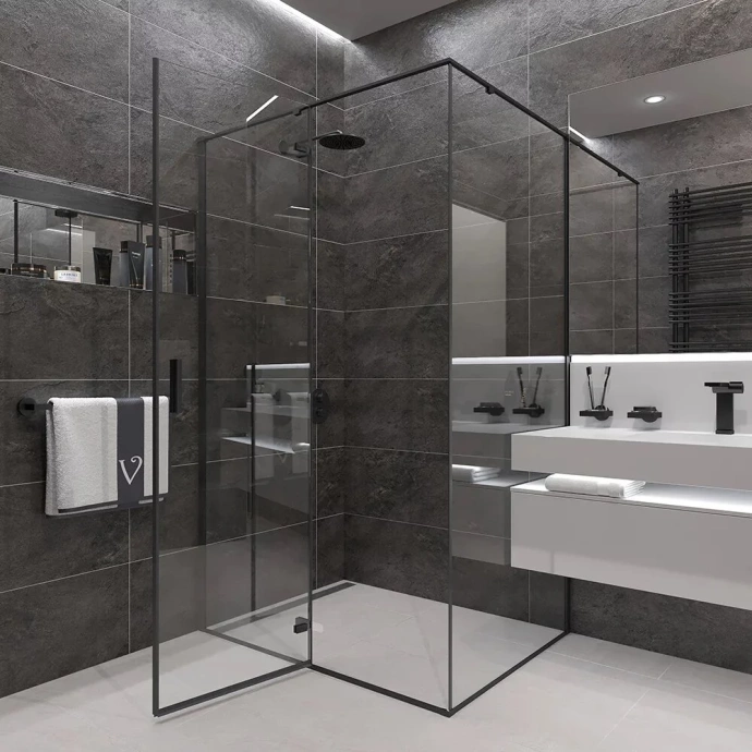 Душевой уголок Veconi Rovigo RV-073B 120x100 профиль черный  RV073B-120100-01-C4 - 2