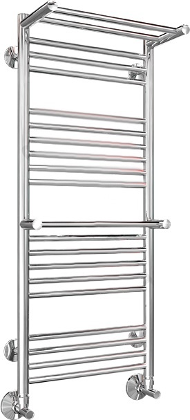 Полотенцесушитель водяной Terminus Аврора П20 400*1010 c полкой, с полотенцедержателем 4660059582153 - 1