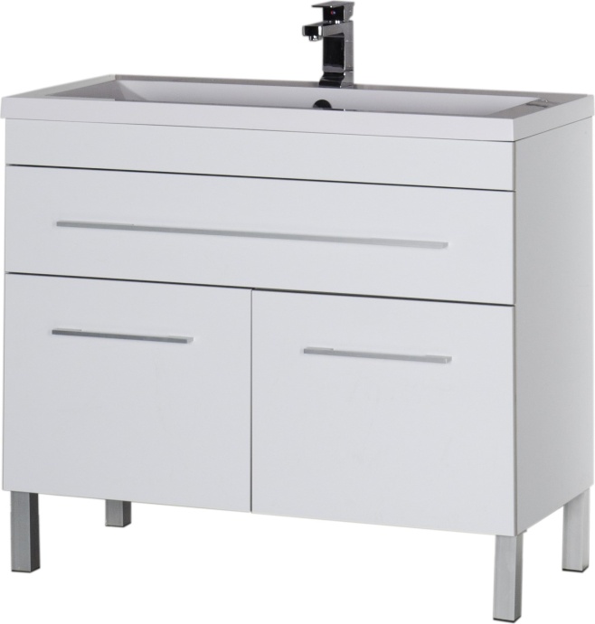 Тумба с раковиной Aquanet Верона 100 белая, 1 ящик, 2 двери 182710 - 4