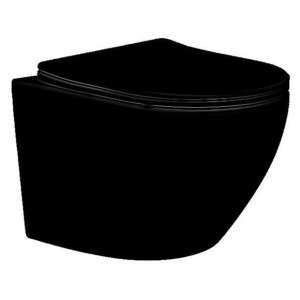 Унитаз подвесной Aquatek Европа 52.5 черный с сиденьем микролифт  AQ1901-MB - 0