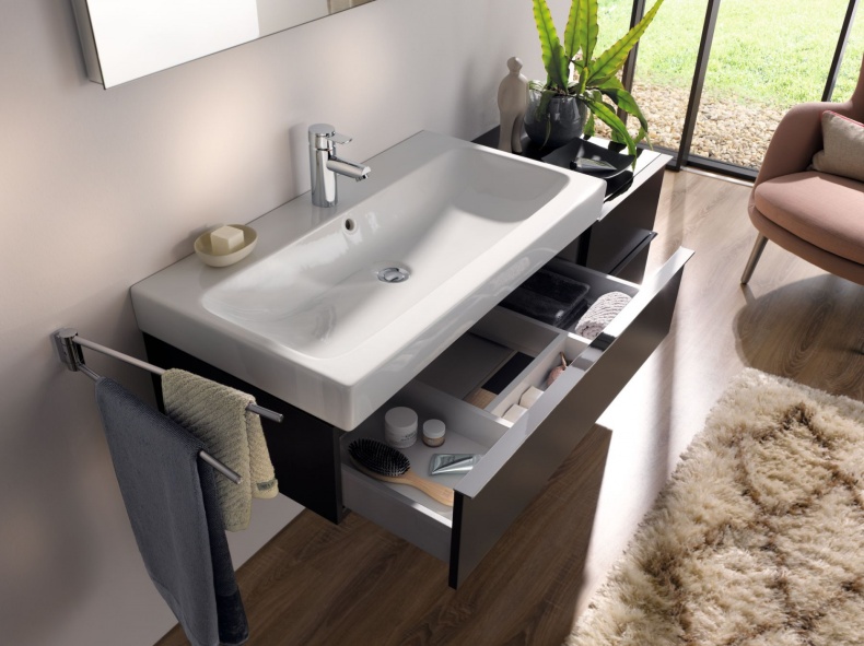 124090000 GEBERIT раковина с отв. п/смеситель ICON /900х485/ (бел) - 3