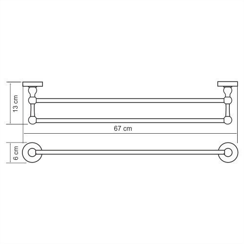 Regen K-6940 Штанга для полотенец двойная - 2