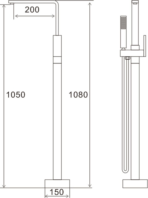 Смеситель Swedbe Spira 4005 напольный - 1