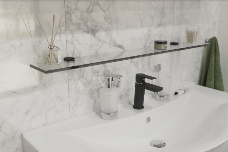 Полка STWORKI Glass Shelf 90 полкодержатели черные 3GW265TTKK000 - 2