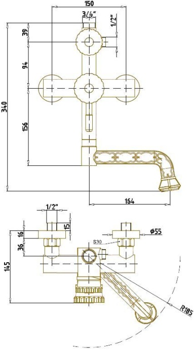Душевая стойка Bronze de Luxe Windsor  10120PF - 3