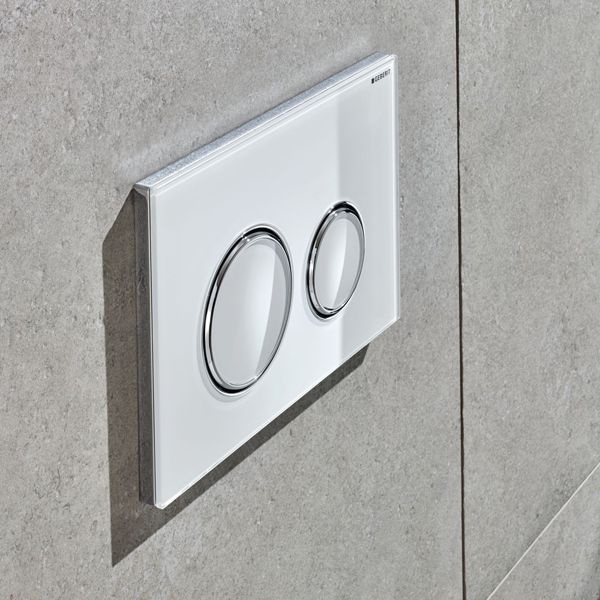 Кнопка смыва Geberit Sigma 21 стекло белое  115.884.SI.1 - 2