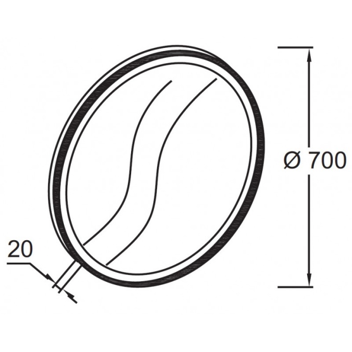 Зеркало Jacob Delafon Odeon Rive Gauche 70 черный сатин с подсветкой EB1289-S14 - 1