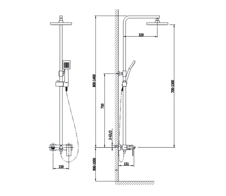 Душевая система Timo Briana SX-7130/17 золото матовое - 1