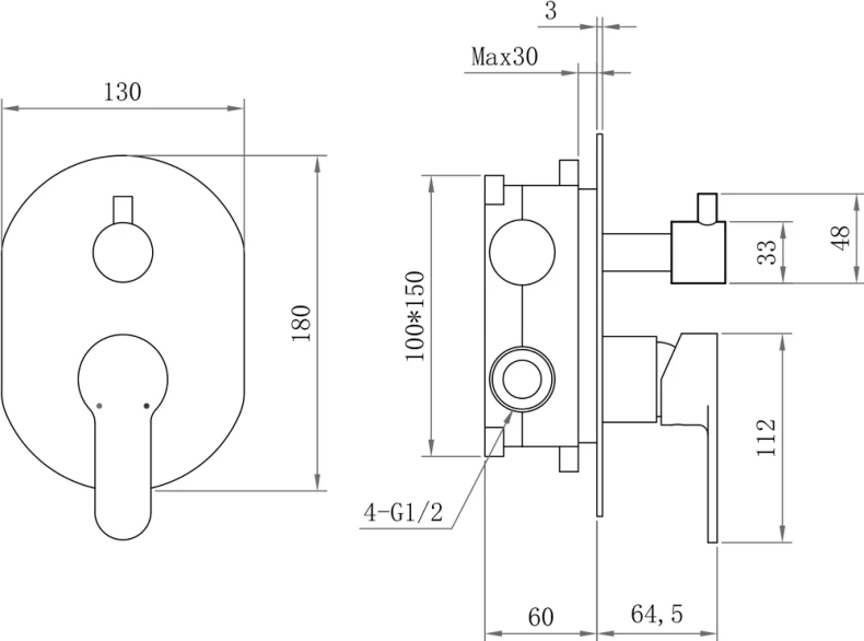 Душевой комплект Berges Ventas 3R черный матовый 073008 - 4
