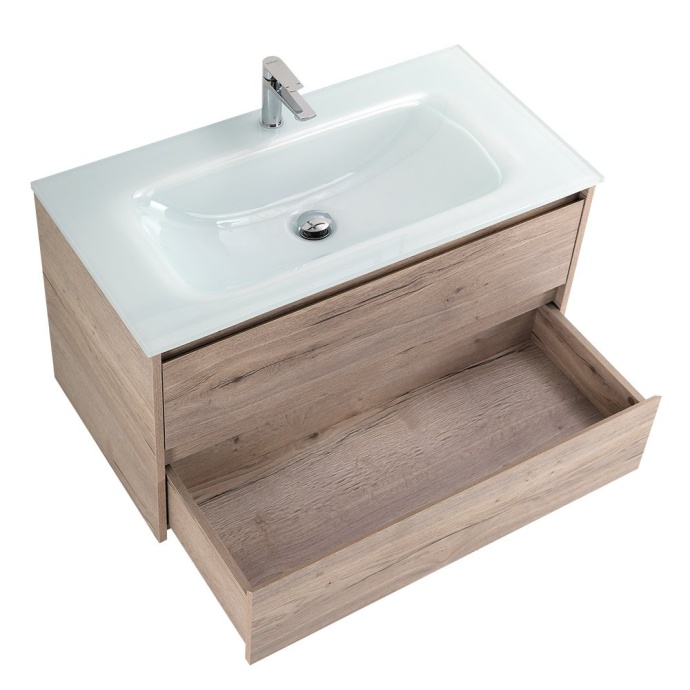 Тумба с раковиной BelBagno Kraft 90 светлое дерево - 12