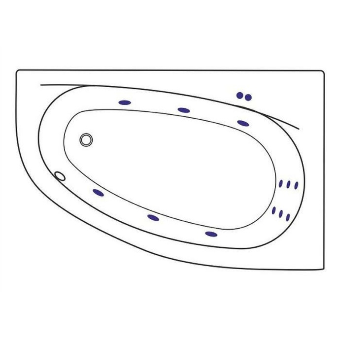 Акриловая ванна Excellent Kameleon 170x110 белая бронза правая с гидромассажем WAEX.KMP17.LINE.BR - 1