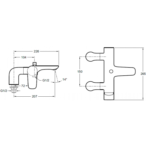 Смеситель для ванны Jacob Delafon Aleo E72283-CP - 1