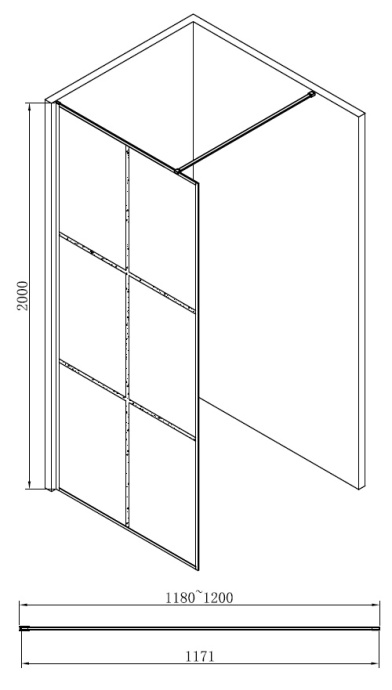 Душевая перегородка ABBER Immer Offen AG62120B - 3