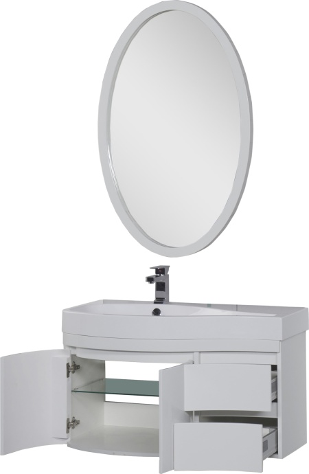 Тумба с раковиной Aquanet Сопрано 2-95  белая L 169631 - 5