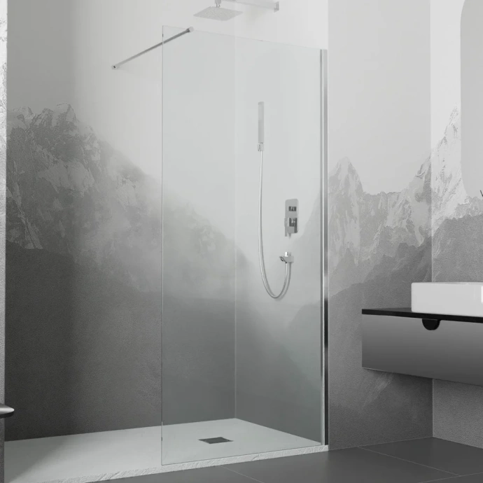 Душевая перегородка RGW Walk In WA-010 80х195 профиль хром стекло прозрачное 351001008-11 - 0