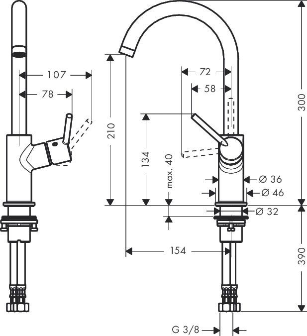 Смеситель Hansgrohe Talis 32082000 для раковины - 5