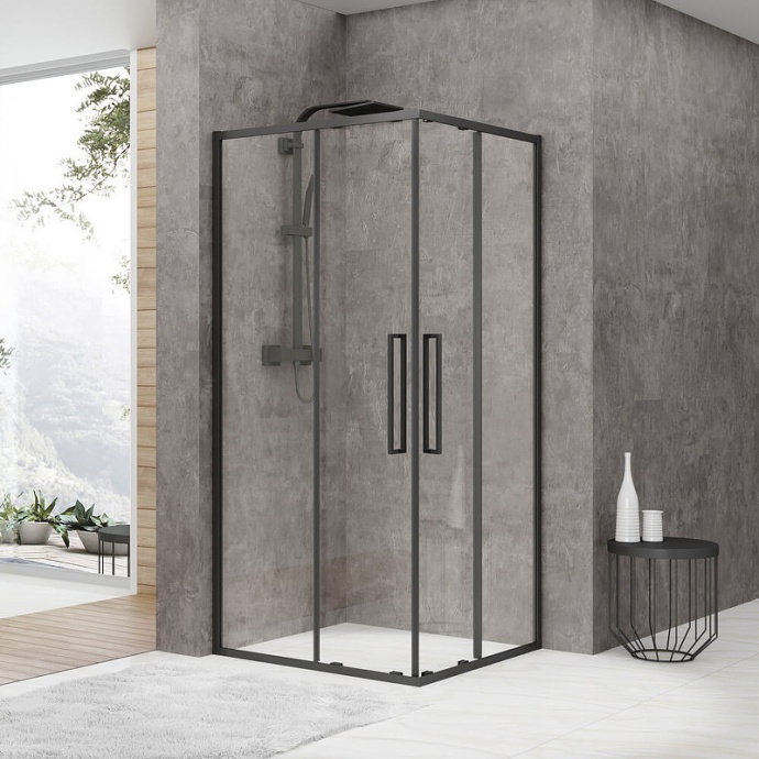 Душевой уголок Black&White Stellar Wind 90х90 черный матовый 8729090 - 3