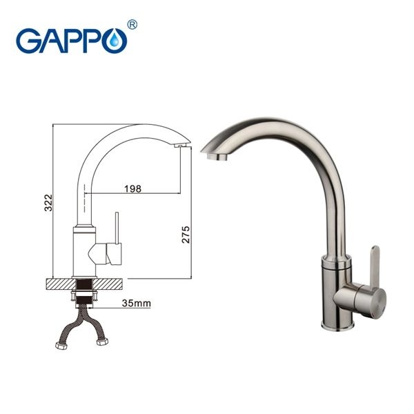 Смеситель для кухни Gappo G4099 - 5