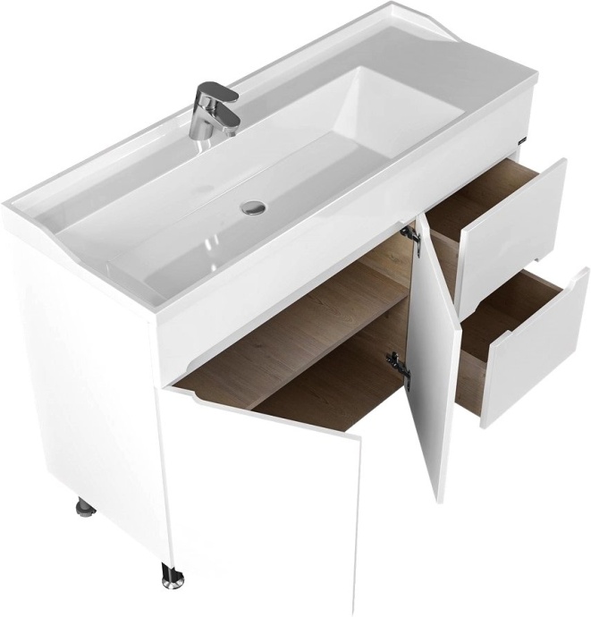 Тумба с раковиной напольная Санта Лондон 120 белый - 5