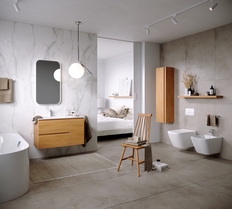 Шкаф-пенал Aqwella 5 stars Accent дуб золотой, универсальный ACC0535DZ - 1