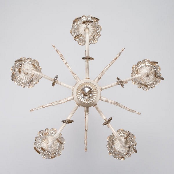 Подвесная люстра Eurosvet Elisha 3281/5 белый с золотом/тонированный хрусталь Strotskis - 2