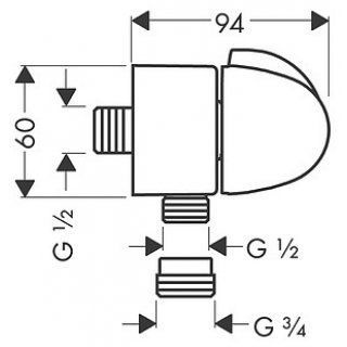 Шланговое подключение Hansgrohe Fixfit Stop 27452000 - 1