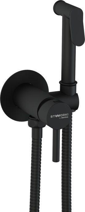 Гигиенический душ STWORKI by Damixa Хельсинки HFHS52030 со смесителем, С ВНУТРЕННЕЙ ЧАСТЬЮ, черный, встраиваемый, настенный, матовый - 0