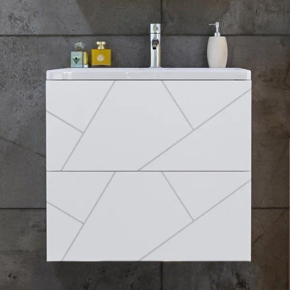 Тумба для комплекта Бриклаер Кристалл 60 белая матовая 4627125415944 - 0