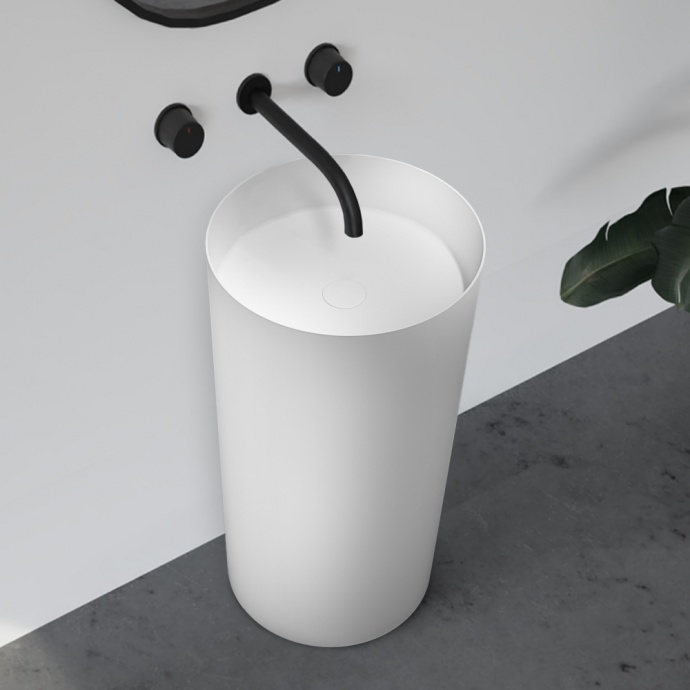 Раковина отдельностоящая ABBER Stein AS2506 белая матовая - 0