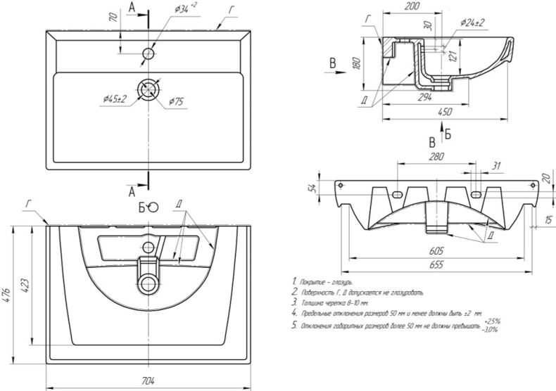 Мебельная раковина Dreja Q 70 191645 - 2