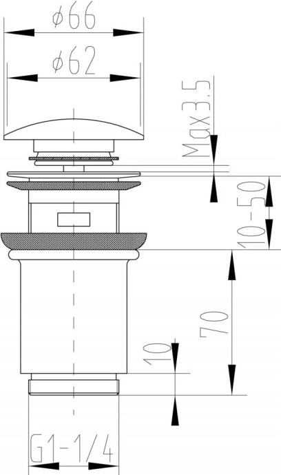 Донный клапан для раковины Zorg Antic AZR 1 SL - 1
