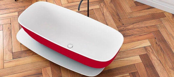 Ванна из литьевого мрамора Kolpa San Milo 174х75 красно-белая 592460 - 1