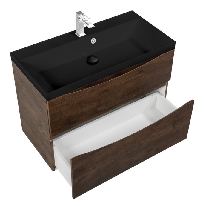 Тумба с раковиной BelBagno Marino 90 темное дерево - 10