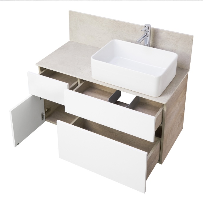 Столешница под раковину Aquaton Мишель керамогранит 100 бежевый 1A253303MIX40 - 3